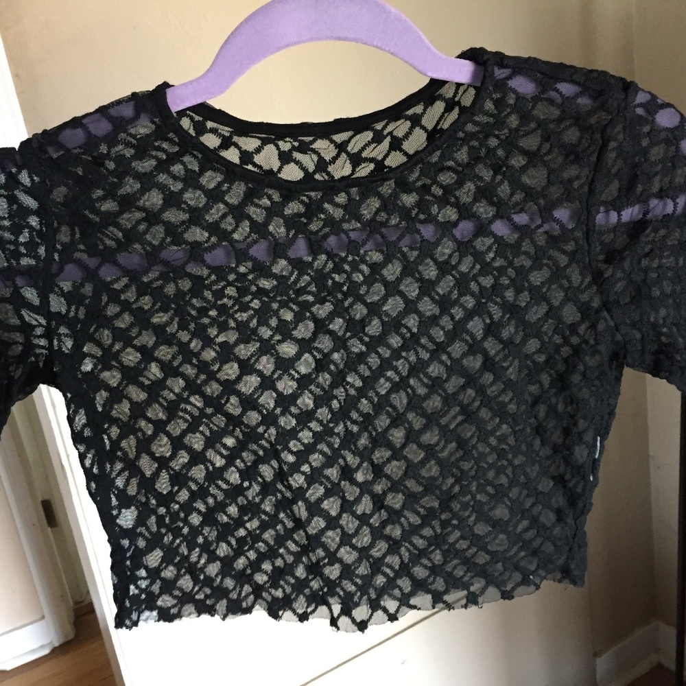NWOT Mesh Crop Top -Short Sleeve - XS